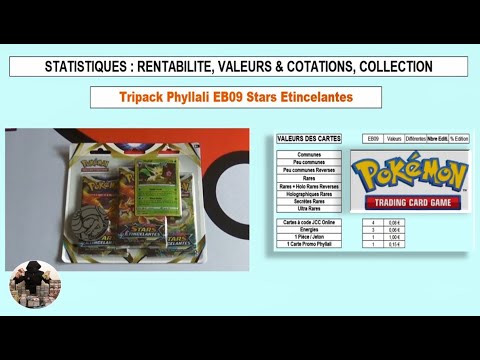 Stats, Analysis and Profitability of the opening of Tripack Pokemon PhyLlali EB09 Stars Spinning