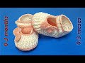 Sapatinho de Crochê para Bebê de 0 a 3 meses / Zapatitos a crochet para bebé / Crochet Baby Shoes