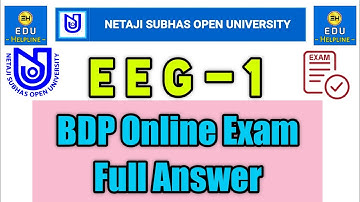 EEG 1 Final Exam Full Answer Live 🔥 || NSOU || Edu Helpline
