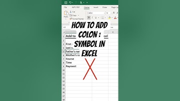 Learn. How to Add Colon: symbol in excel. #excel #exceltips #shorts #trending #pivottable #viral