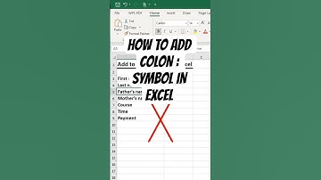 Learn. How to Add Colon: symbol in excel. #excel #exceltips #shorts #trending #pivottable #viral