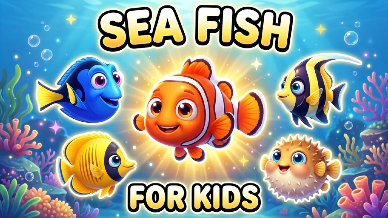 Sea Fish for Kids 🐠 | Learn Fish Names | Cute Ocean Fish Cartoon for ...