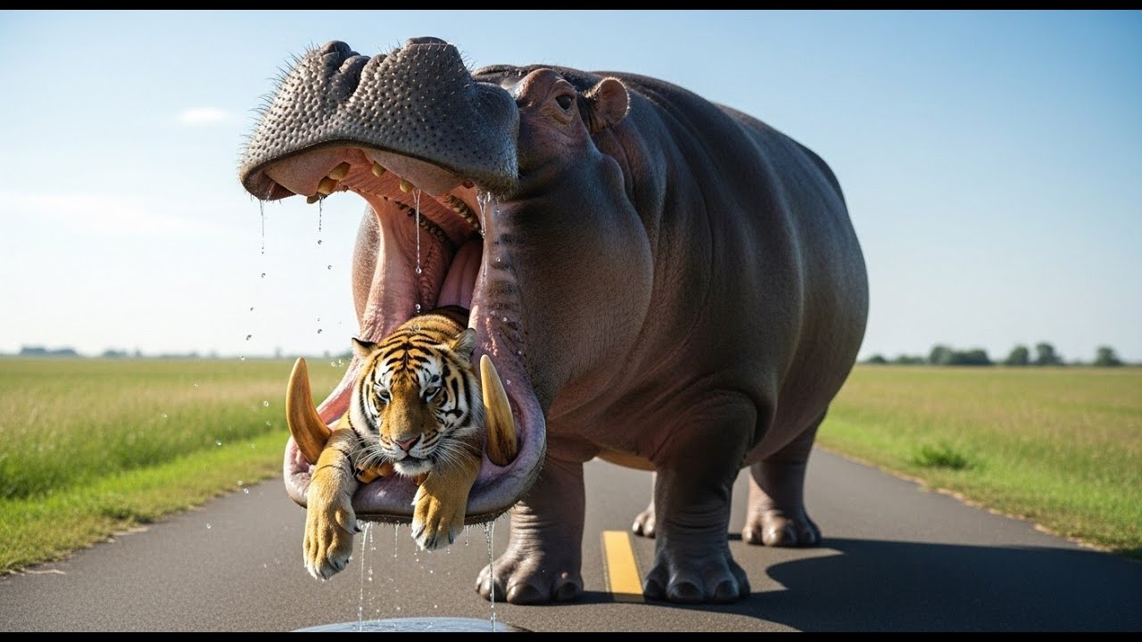 Giant Hippo Attacks Tiger: Deadly River Battle Caught on Camera؛PAW SOS