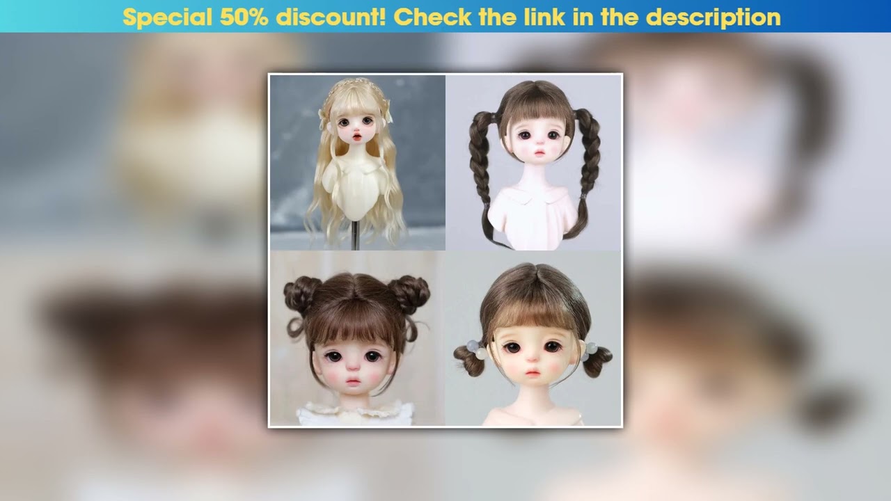 Limited 30cm Doll Wig Bangs Ponytail Curly Soft Mohair Wig Suitable for1/6BJD Doll Wig Toy Accessor