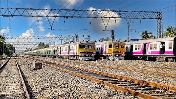 3 EMU initiated an exiting parallel run and sandwich crossing in the morning | Indian Railways [4K]