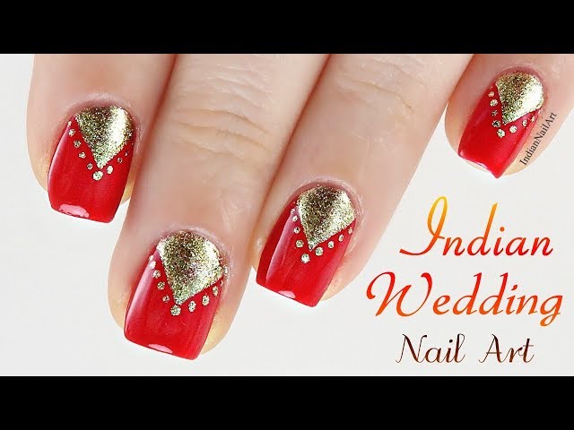 5 red and gold bridal nail art ideas for your wedding