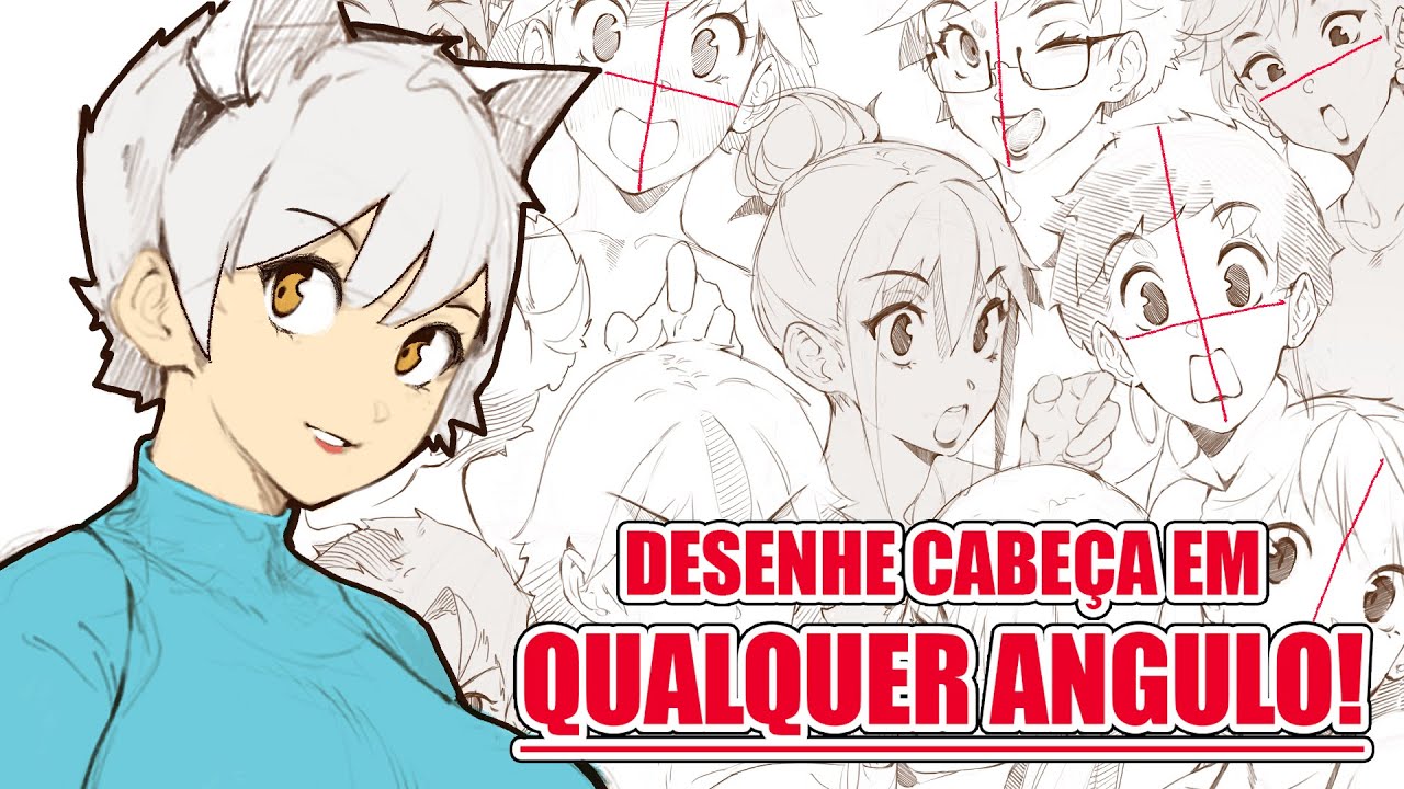 Como Desenhar Cabeça de Anime - QUALQUER ÂNGULO!, image size:1280x720