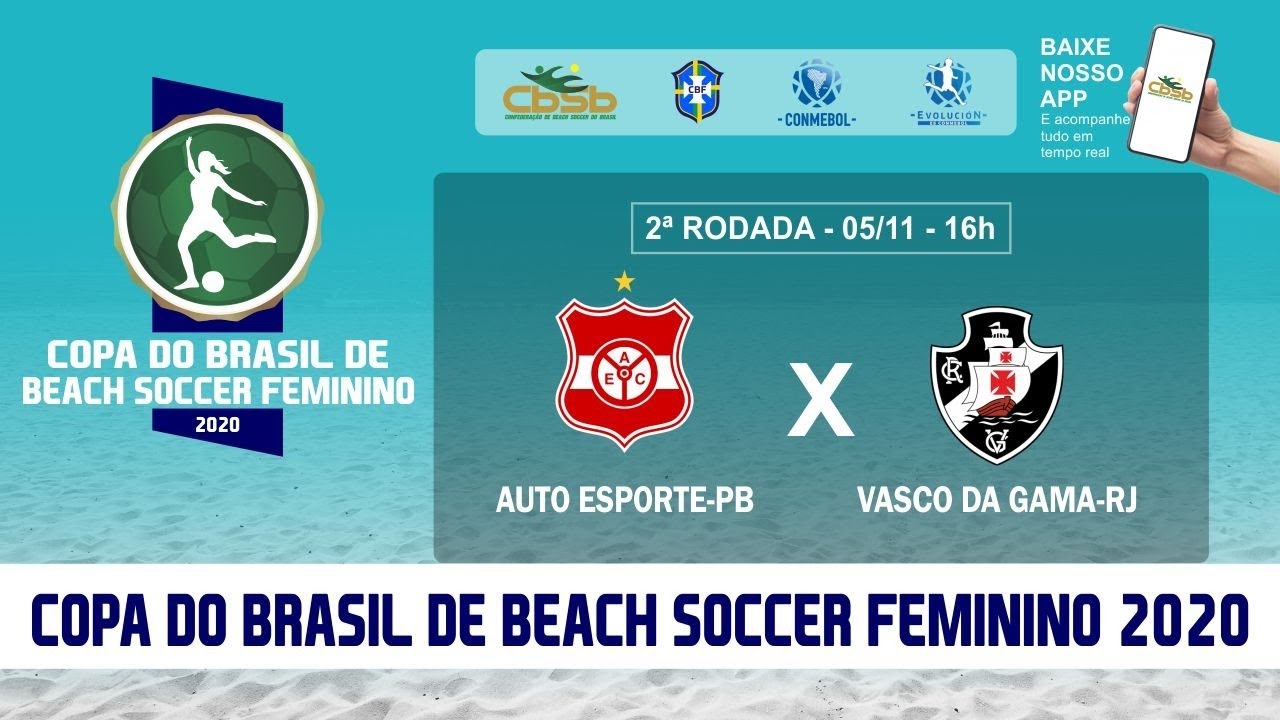 Beach Soccer Feminino: Assista a Auto Esporte-PB x Vasco, pela Copa do Brasil
