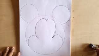 تعليم الرسم /كيفيه رسم ميكى ماوس بالقلم الرصاص والألوان Drawing Mickey Mouse for beginners in pencil