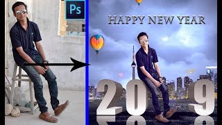 Happy New Year 2019 | Photoshop Manipulation Tutorial | Photoshop Editing Tutorial screenshot 1