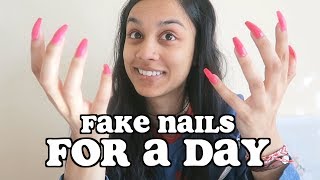 i wore fake nails for 24 hours | clickfortaz