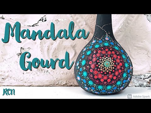 DIY Mandala Gourd / Mandala dot Tutorial / Gourd Art Tutorial / Gourd Art