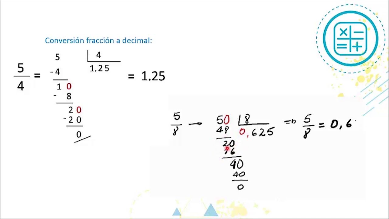 Conversión Fracción Decimal Youtube