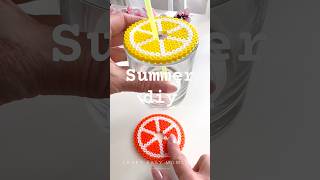 DIY Fruit Drink Covers 🍋🍊Perler Beads Decor #perlerbeads #diycrafts #lemoncraft #shorts