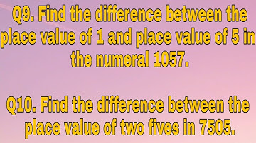 #CBSE| #Class 3| #Mathematics | Q9. Find the difference between the place value of 1 and place value