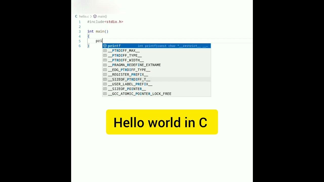 Get Started Hello World In C