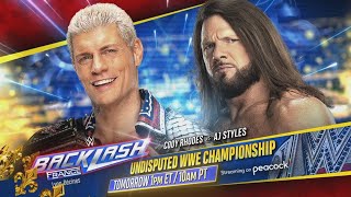 FULL MATCH - AJ Styles vs. Cody Rhodes – Undisputed WWE Championship Match: WWE Backlash 2024