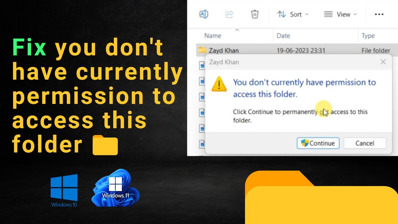 Fix : You don't currently have permission to access this folder Windows ...
