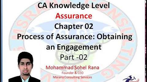 Assurance - Process of Assurance: Obtaining an Engagement - Chapter 02 - Part-2