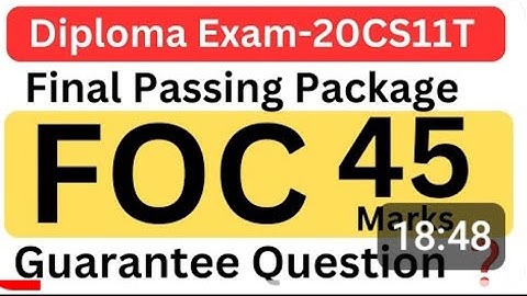 FOC Passing Package|FOC important Questions|Fundamentals of Computers exam  questions|Diploma CS