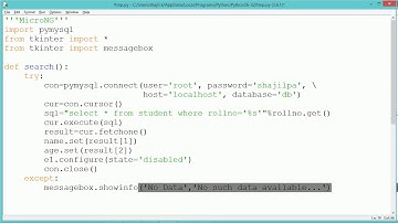 Python Program - Search Database Table