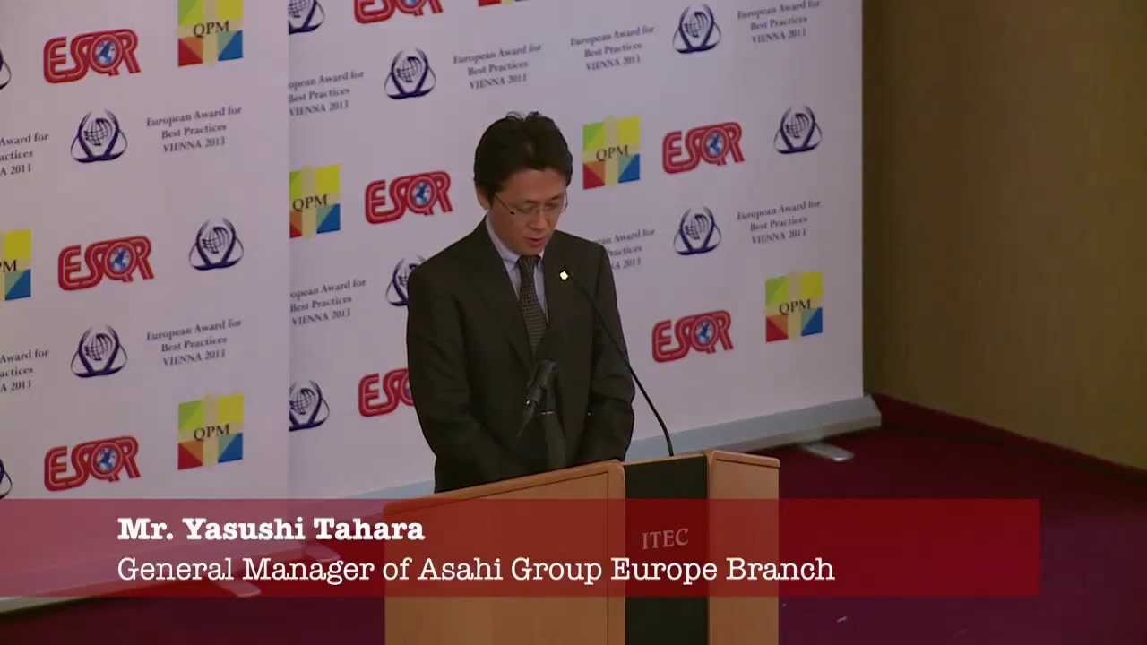 Asahi Group Holdings from Japan received the ESQR's European Award for Best Practices 2013 in Vienna
