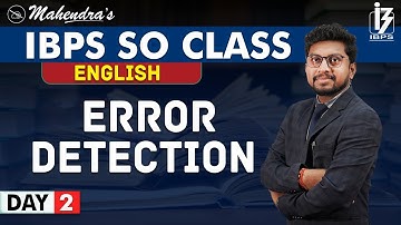 Error Detection | English | By Amit Mahendras | IBPS SO Class | 2:00 pm