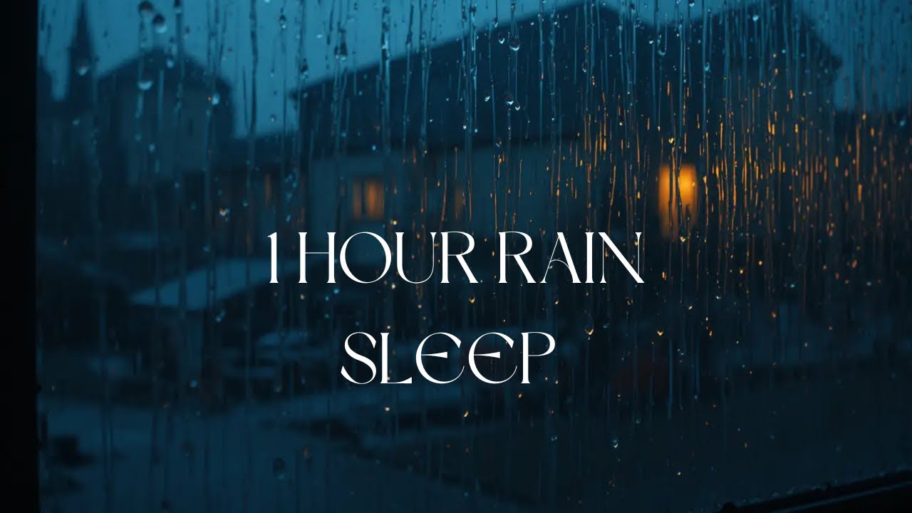 1 Hour Rain on Window 🌧️ Fall Asleep Fast | Dark Night Rain Sounds