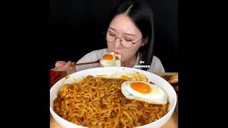 spicy egg noodles | #koreanfood #asmrphan #janeasmr #seafood #spicyfood #bigbites #mukbang