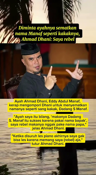 ahmad dhani diminta sematkan nama ayahnya seperti dadang s manaf, dhani: saya rebel #shortsfeed #fyp