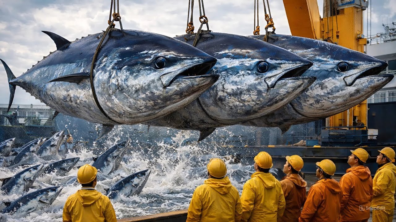 A Giant Bluefin Tuna Haul Worth $20 Million – A Documentary About Fishing and Seafood Processing.