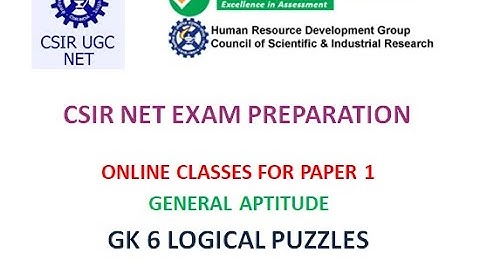 CSIR UGC NET General Aptitude Logical puzzles