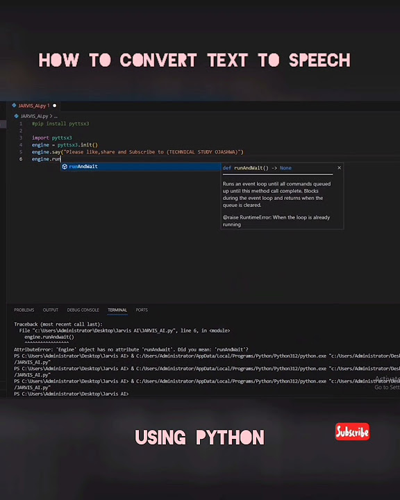 How to convert text to speech using Python..#pythonprogramming #viral ...