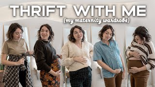 Thrifting My MATERNITY WARDROBE (+ Try On!) | MINIMALIST Pregnancy Wardrobe