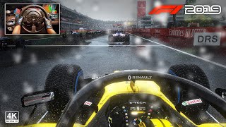 Rain graphics were so much better in F1 2019 - Hockenheimring | Renault RS19 SteeringWheel Gameplay