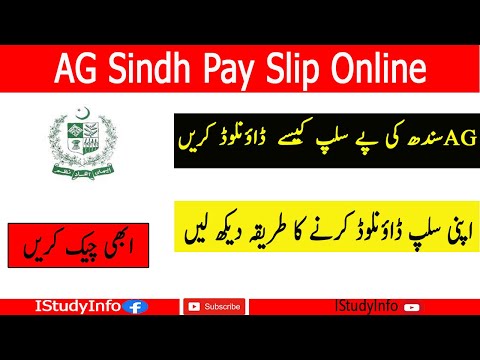 Ag Sindh Pay Slip 2022 Online