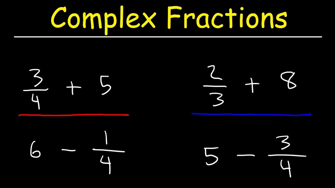 Simplifying Complex Fractions Worksheet