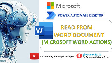 Power Automate Desktop || Read from Word Document (Microsoft Word actions)