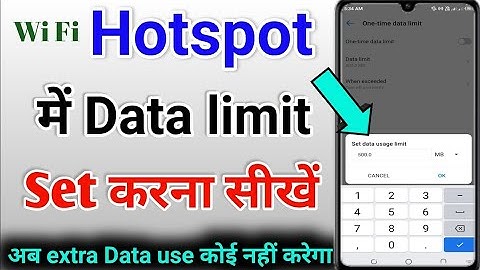 Hotspot Data Limit Setting |wifi hotspotme mb ki limit kaise set kare | Hotspotlimit set