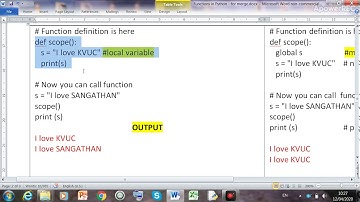 CLASS XII - PYTHON - SCOPE OF A VARIABLE- IN PYTHON