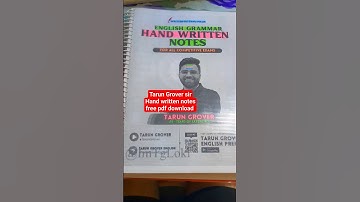 Tarun Grover sir Hand written notes free pdf download #freepdf #tarungrover #reflectwithsagar #study