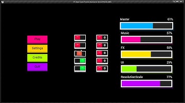 Unreal Engine 4 custom UMG Buttons, Toggles and Sliders.
