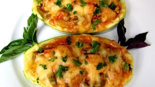 Вкусно - #Кабачки- Лодочки Фаршированные Кабачки с Мясом Запеченные в Духовке Рецепт