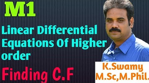 Linear Differential Equations of Higher Order||Rules For Finding C.F