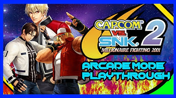 Capcom VS SNK 2 Arcade Playthrough Terry {& The King of Fighters Team}