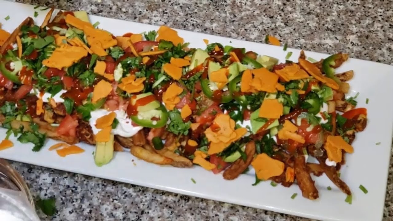 FIVE GUYS FRIES LOADED CHORIZO NACHO CHEESE FRIES EASY VEGAN RECIPE YouTube