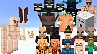 Great Minecraft Battle:mace golem vs all mobs #minecraft #viral