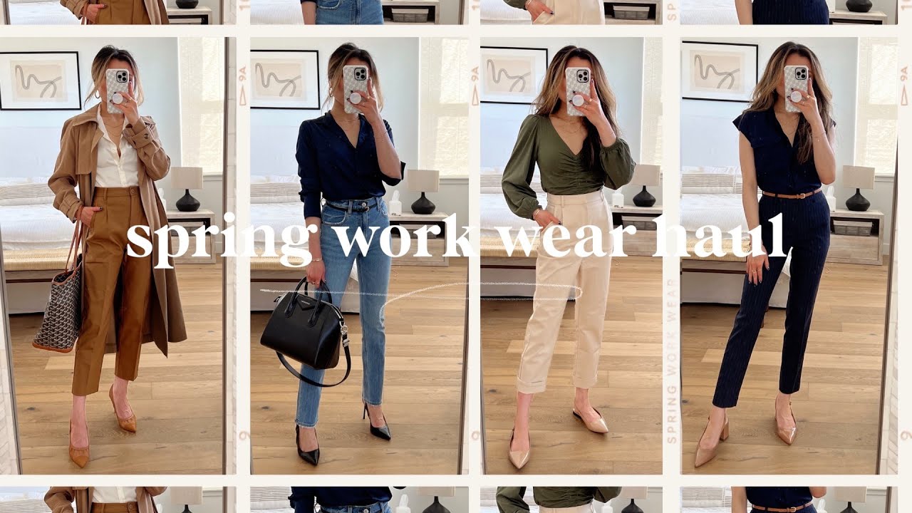 SPRING WORK WEAR HAUL, spring work outfits 2022, business casual work  outfit ideas