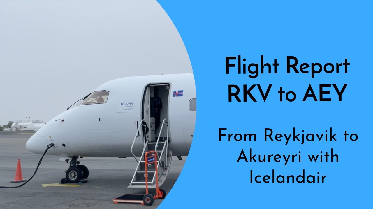 NO SECURITY CHECK & Incredible VIEW! ✈️ Reykjavik to Akureyri ✈️ RKV to AEY [DHC-8-200 Dash 8]
