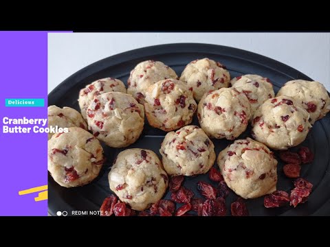 Cranberry Butter Cookies | Cranberry Cookies Recipe | El Amor Kitchen